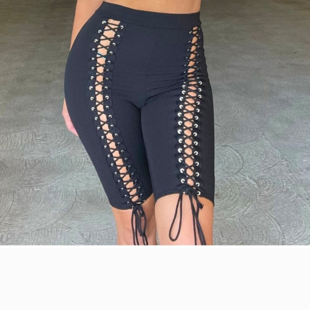 NEW lace up biker shorts